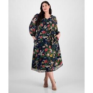 Anne Klein Plus Size Dress Distant Mountain Multi, Size 16W